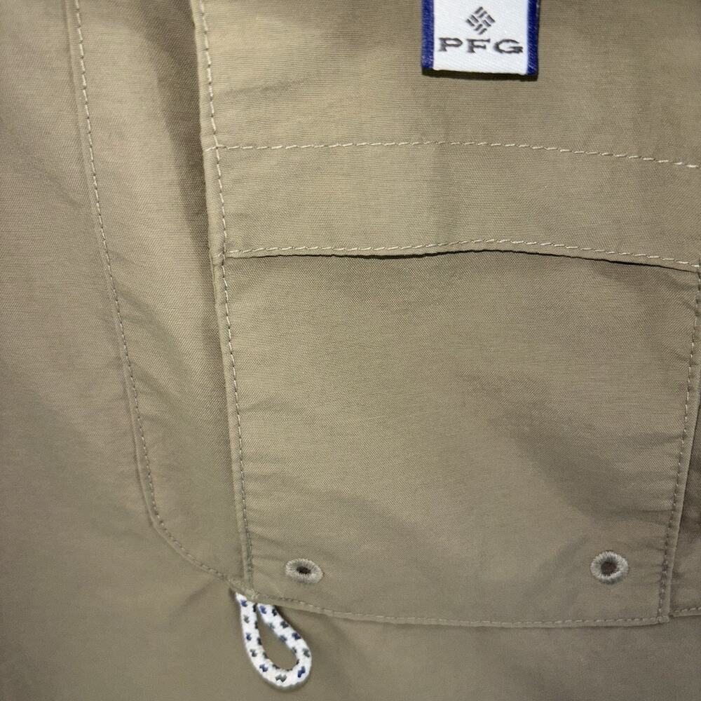 Columbia PFG Omni-Shade Shirt Men's Size XL/TG Tan Nylon Vented Fishing - Picture 3 of 8
